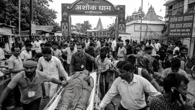 लखीसराय अशोक धाम में भगदड़, 7 महिला श्रद्धालुओं की मौत
