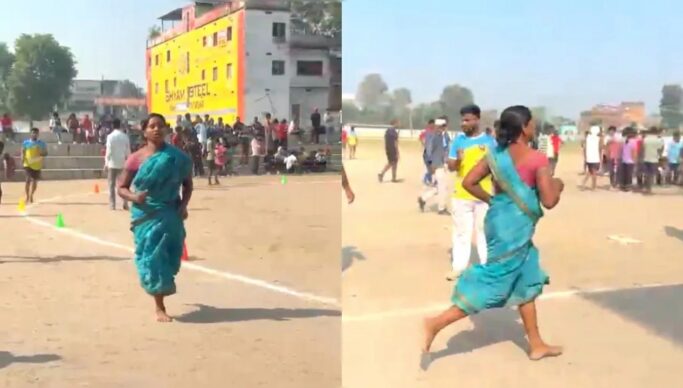Ramgarh: साड़ी में नंगे पांव दौड़ी कविता, 6 मिनट में 1600 मीटर